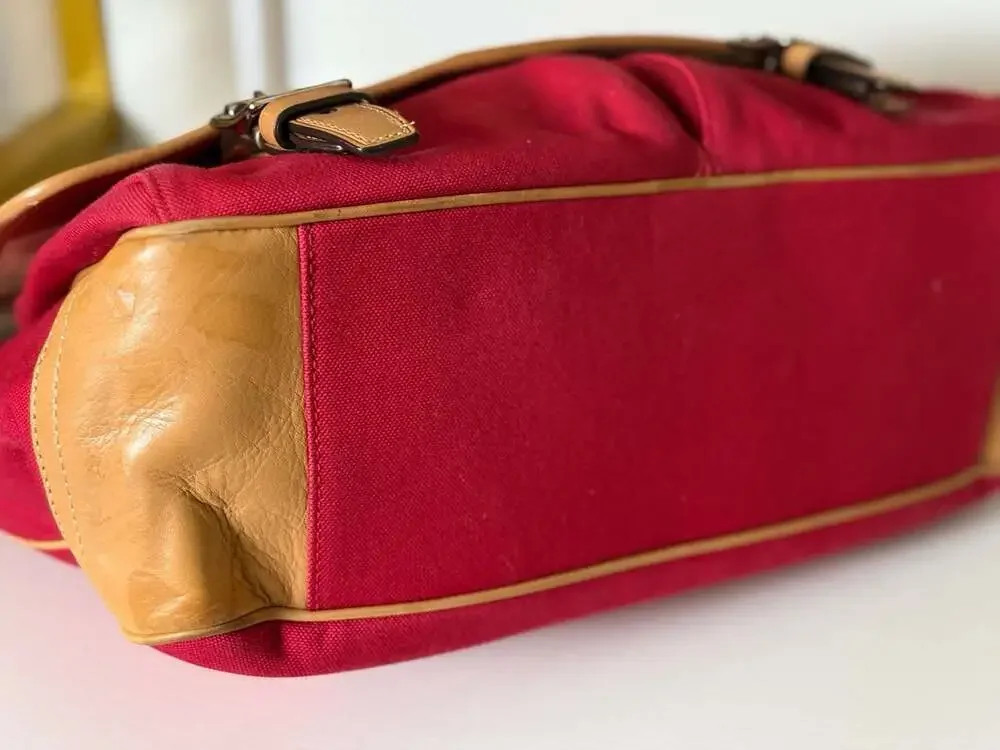 coach heritage stripe canvas messenger bag red f10220 crossbody shoulder bag